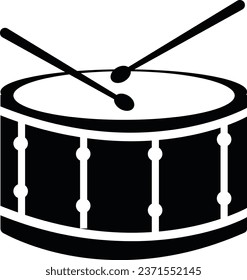 Drum and drumstick line icon. linear style sign for mobile concept and web design. Drum musical instrument outline vector icon.
