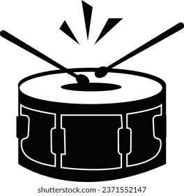 Drum and drumstick line icon. linear style sign for mobile concept and web design. Drum musical instrument outline vector icon.