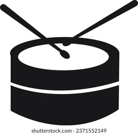 Drum and drumstick line icon. linear style sign for mobile concept and web design. Drum musical instrument outline vector icon.
