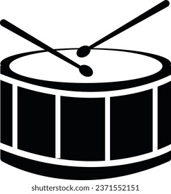 Drum and drumstick line icon. linear style sign for mobile concept and web design. Drum musical instrument outline vector icon.