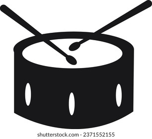 Drum and drumstick line icon. linear style sign for mobile concept and web design. Drum musical instrument outline vector icon.