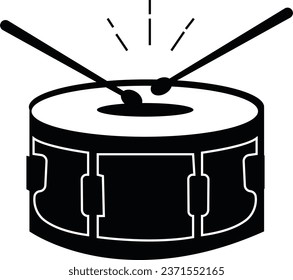 Drum and drumstick line icon. linear style sign for mobile concept and web design. Drum musical instrument outline vector icon.