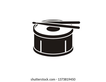 drum and drumstick, simple icon