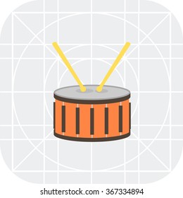 Drum with drumsticks