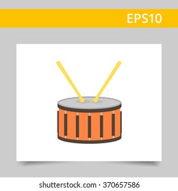 Drum with drumsticks