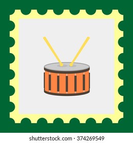 Drum with drumsticks