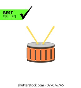 Drum with drumsticks