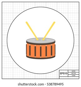 Drum with drumsticks