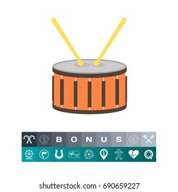 Drum with drumsticks