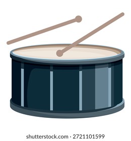 Drum mit Drumsticks ist abgebildet, bereit, rhythmische Beats und musikalische Sounds zu erzeugen