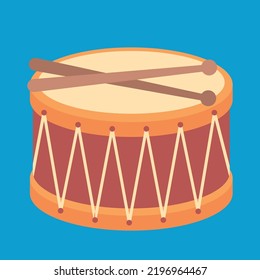 Tambores y baquetas, ilustración, vector