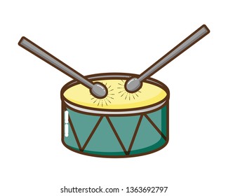 drum and drumsticks isolated icon