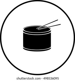 drum with drumsticks symbol