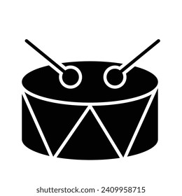 Drum with drumsticks vector design, percussion instrument, icon of drum, drumbeat