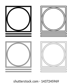 Drum drying in machine delicate mode symbols black grey set
