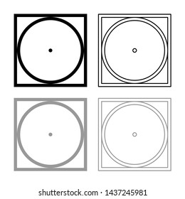 Drum drying in machine delicate mode symbols black grey set