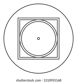 Drum drying in machine delicate mode Clothes care symbols Washing concept Laundry sign icon in circle round outline black color vector illustration flat style image