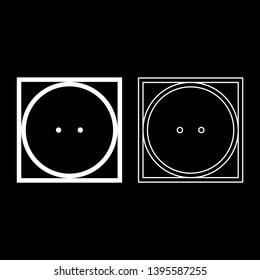 Drum drying in machine usually mode Clothes care symbols Washing concept Laundry sign icon outline set white color vector