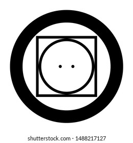 Drum drying in machine usually mode Clothes care symbols Washing concept Laundry sign icon in circle round black color