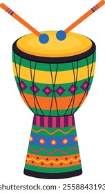 Drum. Ethnic folk percussion instruments.