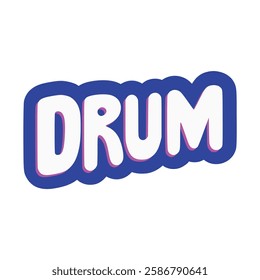 drum fashion sticker t shirt music vector illustration template design