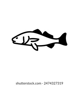 Drum Fish Glyph Icon, Vector illustration