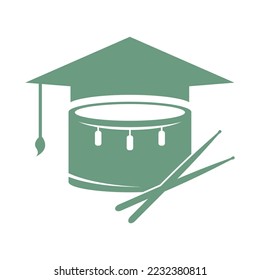 Drum flat design icon illustration template