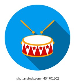 Drum flat icon. Illustration for web and mobile.