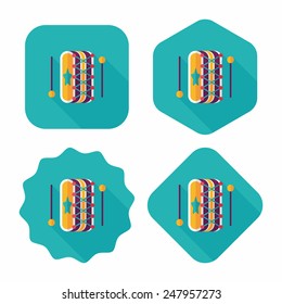 drum flat icon with long shadow,eps10