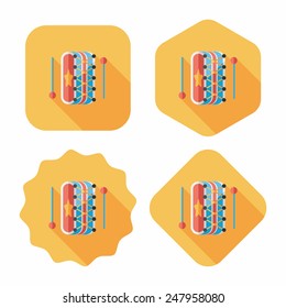 drum flat icon with long shadow,eps10