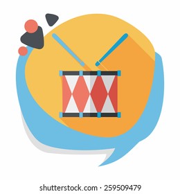 drum flat icon with long shadow,eps10