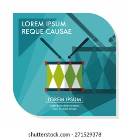 drum flat icon with long shadow,eps10