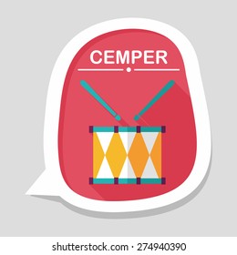 drum flat icon with long shadow,eps10
