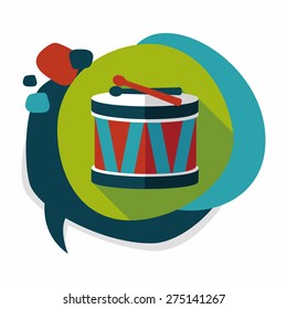 drum flat icon with long shadow,eps10