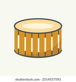 Drum flat icon. Musical instrument, vector illustration