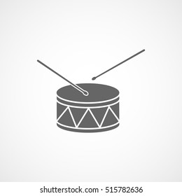 Drum Flat Icon On White Background