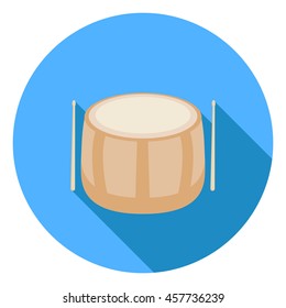 Drum flat icon. Vector design