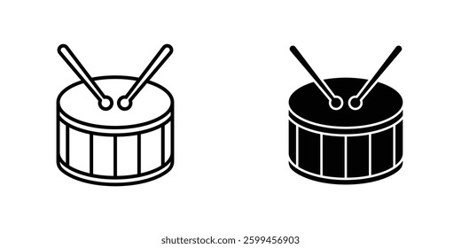 Drum flat simple vector icons illustration set.