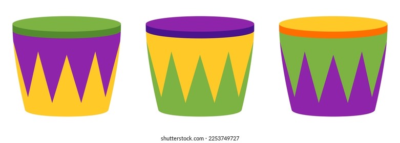 Drum in flat style isolated