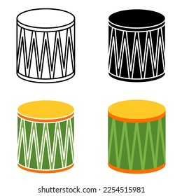 Drum in flat style isolated