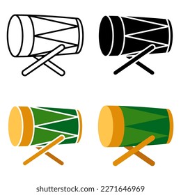 Drum in flat style isolated