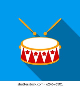 Drum flate icon. Illustration for web and mobile design.