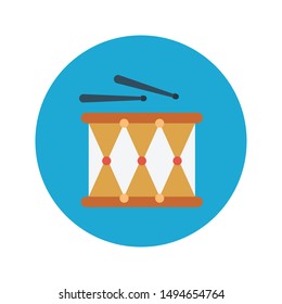 drum glyph flat vector icon