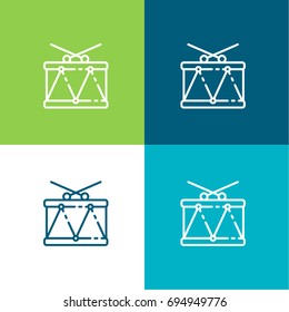 Drum green and blue material color minimal icon or logo design
