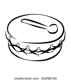 Drum Hand Drawn Vector Icon