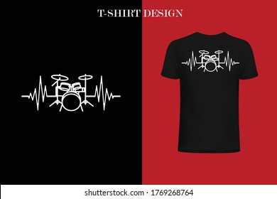 Drum Heartbeat t-shirt design. Funny Drum Heartbeat t-shirt.