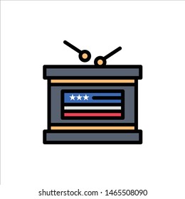 Drum, Holiday, Independence, Independence Day  Flat Color Icon. Vector icon banner Template. Vector Icon Template background