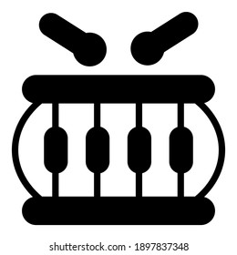 icono de tambor, icono negro aislado