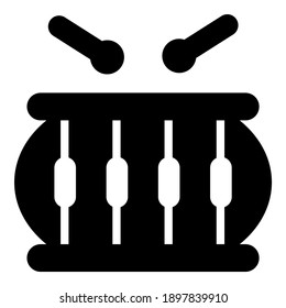 drum icon, black icon isolated