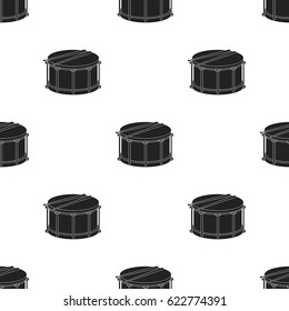 Drum icon in black style isolated on white background. Musical instruments pattern stock vector illustration